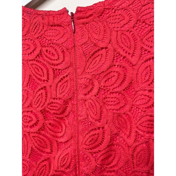 Ann Taylor Pink Lace Overlay Short Sleeve Shift Dress Size 6 Work Party NWT - Picture 10 of 12